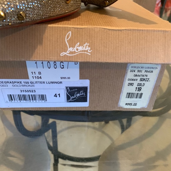 Christian Louboutin Spiked glitter heels - Picture 3 of 7